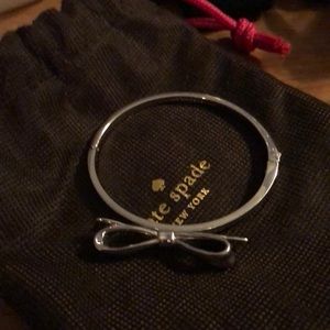 Kate Spade silver bow bracelet with hinge